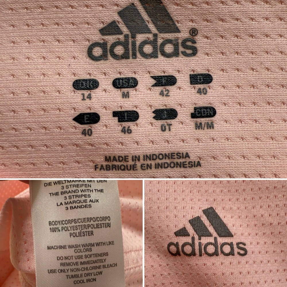 Adidas Pink Long Sleeve Performance Top Lightweight Running Activewear Shirt Med - Picture 6 of 10